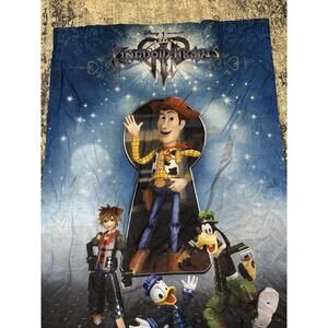 Kingdom Hearts III Fabric panel Featuring Woody, Sora, Donald, and Goofy